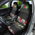 Hawaiian Tropical Flowers and Tribal Polynesian Tattoo Car Seat Cover Black Color