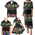 Hawaiian Tropical Flowers and Tribal Polynesian Tattoo Family Matching Puletasi and Hawaiian Shirt Black Color