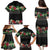 Hawaiian Tropical Flowers and Tribal Polynesian Tattoo Family Matching Puletasi and Hawaiian Shirt Black Color