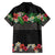 Hawaiian Tropical Flowers and Tribal Polynesian Tattoo Family Matching Summer Maxi Dress and Hawaiian Shirt Black Color