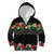 Hawaiian Tropical Flowers and Tribal Polynesian Tattoo Kid Hoodie Black Color