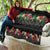 Hawaiian Tropical Flowers and Tribal Polynesian Tattoo Quilt Black Color