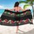 Hawaiian Tropical Flowers and Tribal Polynesian Tattoo Sarong Black Color