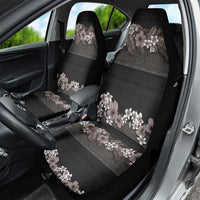 Hawaiian Tropical Flowers and Tribal Polynesian Tattoo Car Seat Cover Grayscale Mode LT03 - Polynesian Pride
