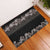 Hawaiian Tropical Flowers and Tribal Polynesian Tattoo Rubber Doormat Grayscale Mode