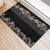 Hawaiian Tropical Flowers and Tribal Polynesian Tattoo Rubber Doormat Grayscale Mode