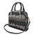 Hawaiian Tropical Flowers and Tribal Polynesian Tattoo Shoulder Handbag Grayscale Mode