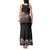 Hawaiian Tropical Flowers and Tribal Polynesian Tattoo Tank Maxi Dress Grayscale Mode