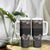 Hawaiian Tropical Flowers and Tribal Polynesian Tattoo Tumbler With Handle Grayscale Mode