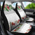 Hawaiian Tropical Flowers and Tribal Polynesian Tattoo Car Seat Cover White Color