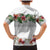 Hawaiian Tropical Flowers and Tribal Polynesian Tattoo Family Matching Mermaid Dress and Hawaiian Shirt White Color