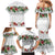 Hawaiian Tropical Flowers and Tribal Polynesian Tattoo Family Matching Mermaid Dress and Hawaiian Shirt White Color