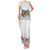 Hawaiian Tropical Flowers and Tribal Polynesian Tattoo Family Matching Tank Maxi Dress and Hawaiian Shirt White Color