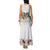 Hawaiian Tropical Flowers and Tribal Polynesian Tattoo Family Matching Tank Maxi Dress and Hawaiian Shirt White Color