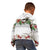 Hawaiian Tropical Flowers and Tribal Polynesian Tattoo Kid Hoodie White Color