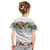 Hawaiian Tropical Flowers and Tribal Polynesian Tattoo Kid T Shirt White Color