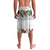 Hawaiian Tropical Flowers and Tribal Polynesian Tattoo Lavalava White Color