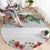 Hawaiian Tropical Flowers and Tribal Polynesian Tattoo Round Carpet White Color