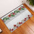 Hawaiian Tropical Flowers and Tribal Polynesian Tattoo Rubber Doormat White Color