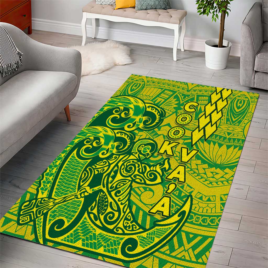 Cook Islands Va'a Polynesian Art Tattoo Area Rug National Color LT03 - Polynesian Pride