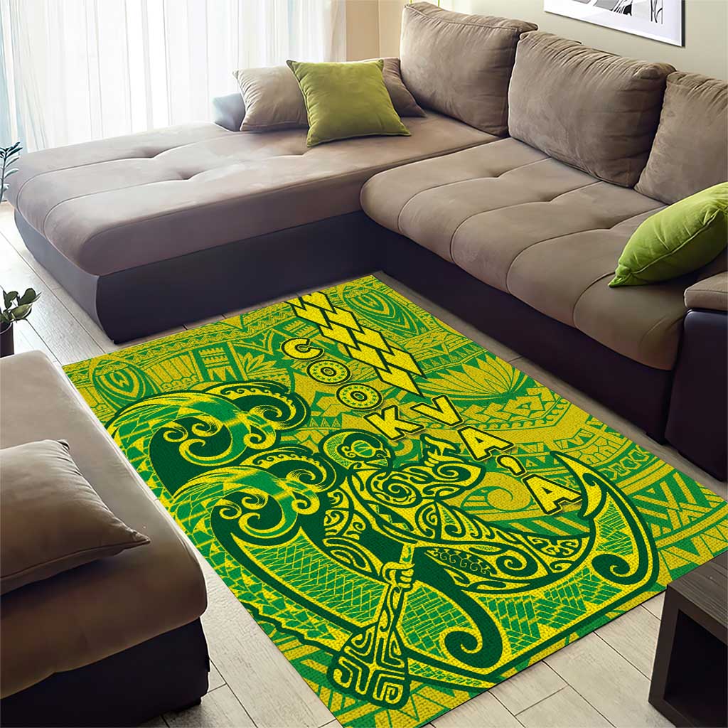 Cook Islands Va'a Polynesian Art Tattoo Area Rug National Color LT03 - Polynesian Pride