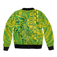 Cook Islands Va'a Polynesian Art Tattoo Bomber Jacket National Color LT03 - Polynesian Pride