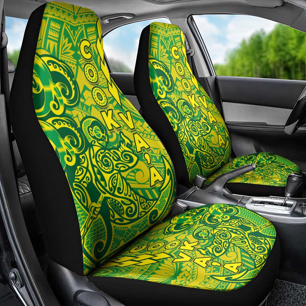 Cook Islands Va'a Polynesian Art Tattoo Car Seat Cover National Color LT03 - Polynesian Pride
