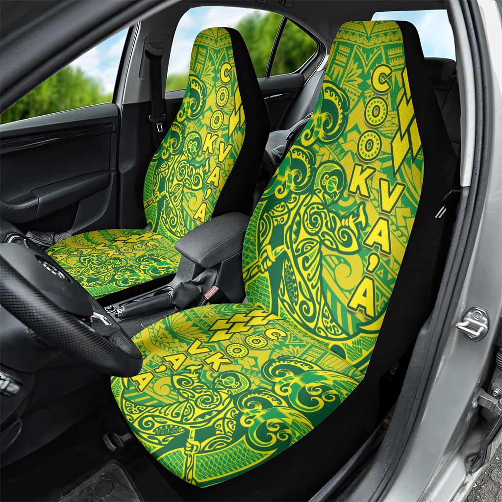 Cook Islands Va'a Polynesian Art Tattoo Car Seat Cover National Color LT03 - Polynesian Pride