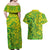 Cook Islands Vaa Polynesian Art Tattoo Couples Matching Off Shoulder Maxi Dress and Hawaiian Shirt National Color