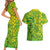 Cook Islands Vaa Polynesian Art Tattoo Couples Matching Short Sleeve Bodycon Dress and Hawaiian Shirt National Color