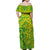 Cook Islands Vaa Polynesian Art Tattoo Family Matching Off Shoulder Maxi Dress and Hawaiian Shirt National Color