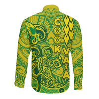 Cook Islands Va'a Polynesian Art Tattoo Long Sleeve Button Shirt National Color LT03 - Polynesian Pride