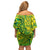 Cook Islands Vaa Polynesian Art Tattoo Off Shoulder Short Dress National Color