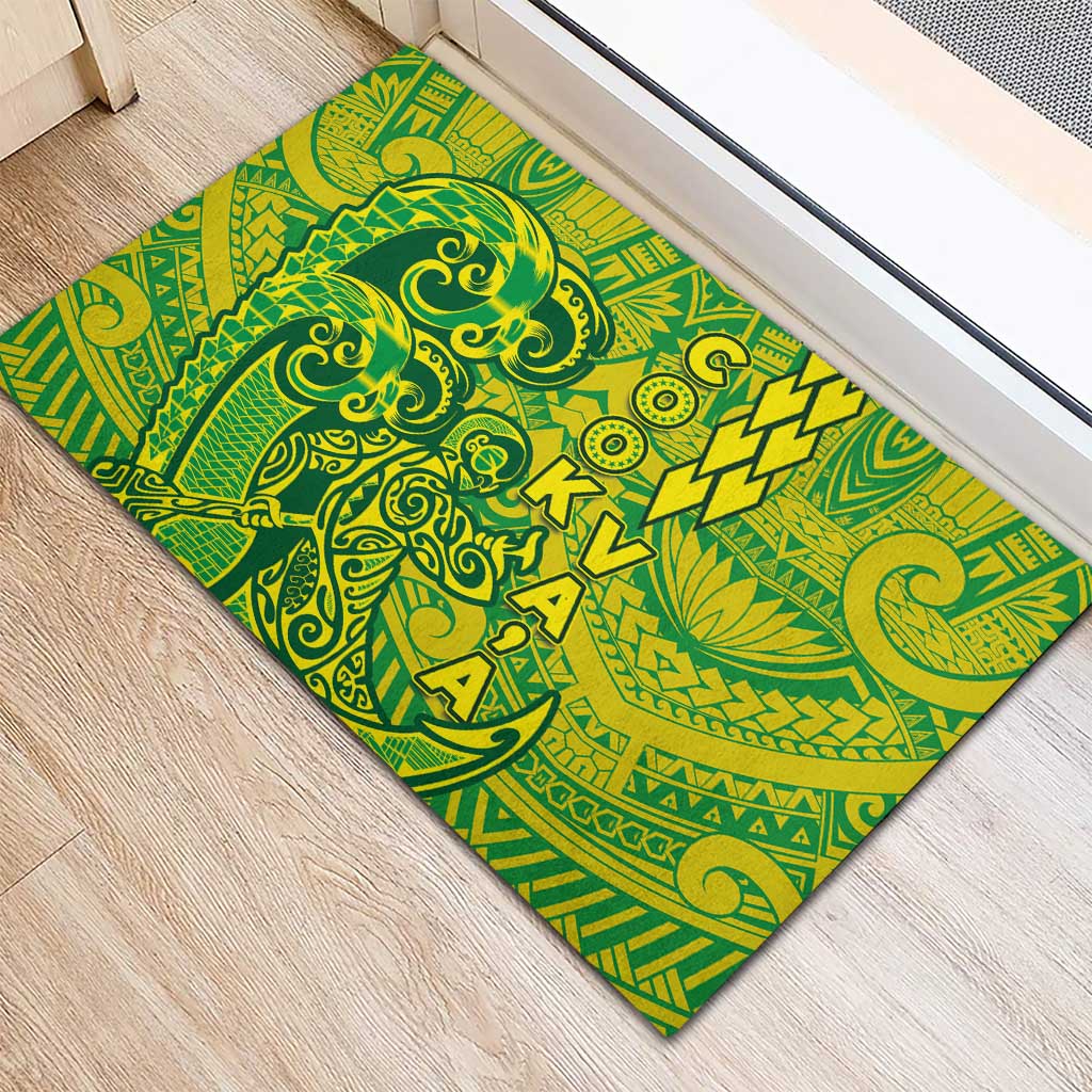 Cook Islands Va'a Polynesian Art Tattoo Rubber Doormat National Color LT03 - Polynesian Pride