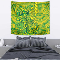 Cook Islands Va'a Polynesian Art Tattoo Tapestry National Color LT03 - Polynesian Pride