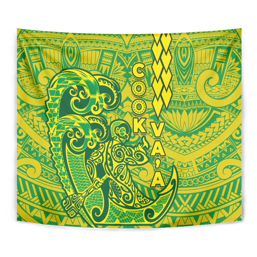 Cook Islands Va'a Polynesian Art Tattoo Tapestry National Color LT03 - Polynesian Pride