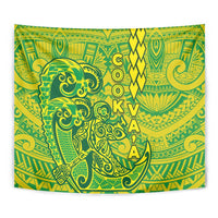Cook Islands Va'a Polynesian Art Tattoo Tapestry National Color LT03 - Polynesian Pride