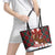 Canadian Christmas - Moose and Maple Retro Style Leather Tote Bag