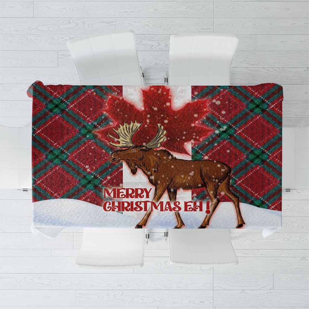 Canadian Christmas - Moose and Maple Retro Style Tablecloth