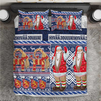 Yule Goat Joulupukki Finnish Christmas Bedding Set Scandinavian Pattern LT03 Blue - Polynesian Pride
