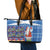 Santa Claus Thistle Scottish Christmas Leather Tote Bag Tartan Pattern