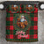 Santa and Higland Cows Scottish Christmas Bedding Set Tartan Pattern