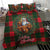 Santa and Higland Cows Scottish Christmas Bedding Set Tartan Pattern