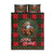 Santa and Higland Cows Scottish Christmas Quilt Bed Set Tartan Pattern