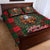 Santa and Higland Cows Scottish Christmas Quilt Bed Set Tartan Pattern