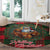 Santa and Higland Cows Scottish Christmas Round Carpet Tartan Pattern