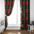 Santa and Higland Cows Scottish Christmas Window Curtain Tartan Pattern