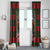 Santa and Higland Cows Scottish Christmas Window Curtain Tartan Pattern