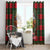 Santa and Higland Cows Scottish Christmas Window Curtain Tartan Pattern