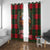 Santa and Higland Cows Scottish Christmas Window Curtain Tartan Pattern